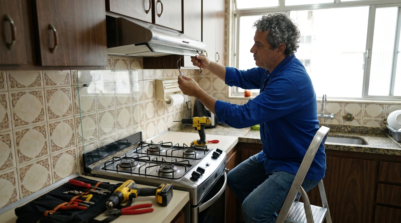 Instalação de Coifa, Chuveiro e Ventilador de Teto